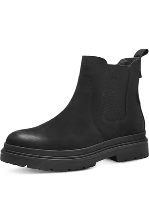 Tamaris COMFORT Damen Winterstiefel ohne Absatz aus Leder Wasserabweisend, Schwarz , 38 EU