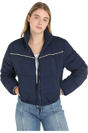 Tommy Hilfiger Damen Pufferjacke Tape Detail leicht, (Dark Night Navy), XL