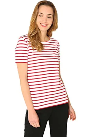 Armor.lux Damen Marinière hoëdic Héritage Femme T-Shirt, , 44 (Herstellergröße: 5)