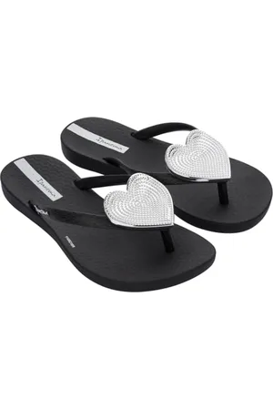 Ipanema Damen Maxi Fashion Kids para Mujer, Black Silver, 33.5 EU Flipflop, schwarz/silberfarben