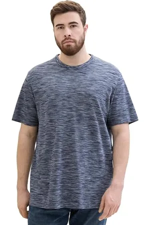 TOM TAILOR Herren Plussize Basic T-Shirt im Spacedye-Style, , 3XL