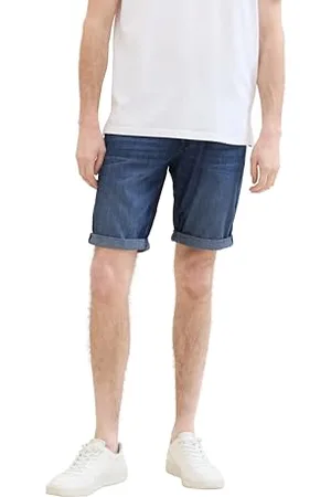 TOM TAILOR Herren Josh Regular Denim Shorts, Used Mid Stone Blue Denim, 36