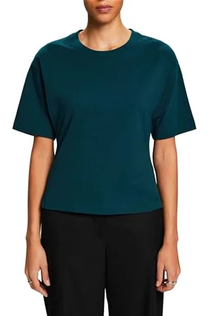 ESPRIT Damen 014ee1k314 T-Shirt, 375/Dark Teal Green, Small