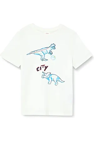 QS by s.Oliver Jungen 10.3.13.12.130.2127238 T-Shirt, kurzarm, Creme 0210, 128-134