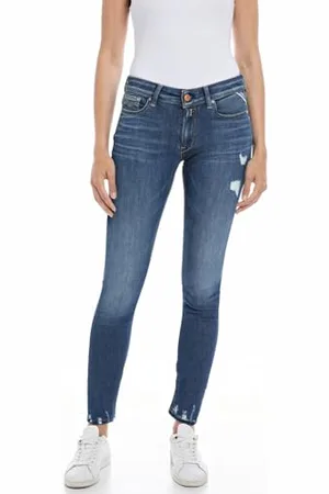 Replay Damen Jeans New Luz Skinny-Fit, (Blau), 28W / 32L