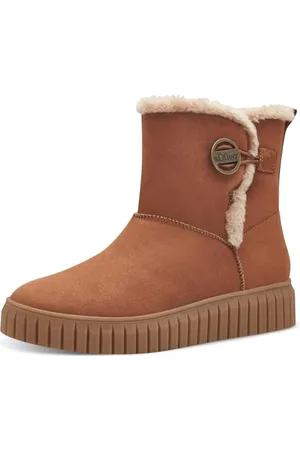 QS by s.Oliver Damen Winterstiefel ohne Absatz Gefüttert Vegan, Braun , 37 EU