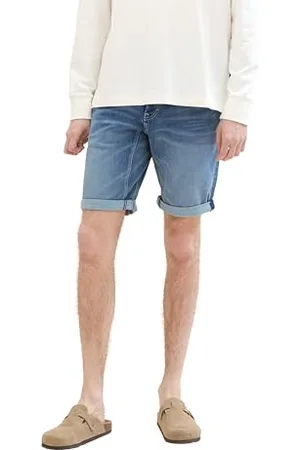 TOM TAILOR Herren Josh Regular Slim Denim Shorts, Used Mid Stone Blue Denim, 33