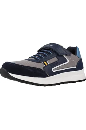 Geox J BRIEZEE Boy Sneaker, Navy/Grey, 24 EU
