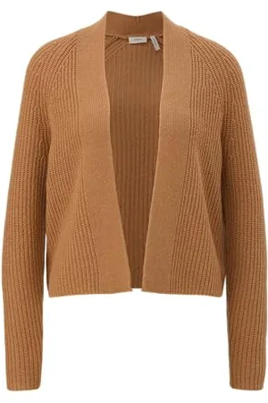 QS by s.Oliver Kurzer Cardigan aus Wollmix Cognac 48