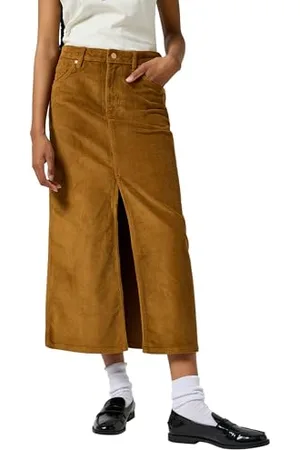 Wrangler Damen Corduroy Maxi Skirt, , XL EU
