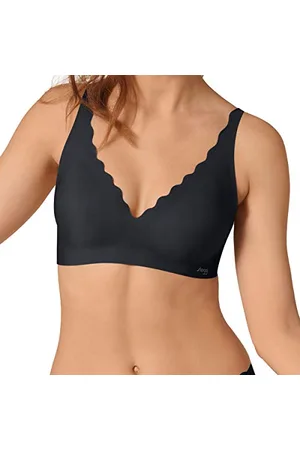 Sloggi Damen ZERO Feel Wavy Bralette Bügelloser BH, Black, XS