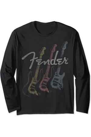 Fender Stacked Guitar Faded Logo Langarmshirt