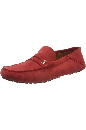 HUGO BOSS Driver_Mocc_Sdlg, Herren Mokassin, Rot (Dark Red 605), 45 EU (11 UK)