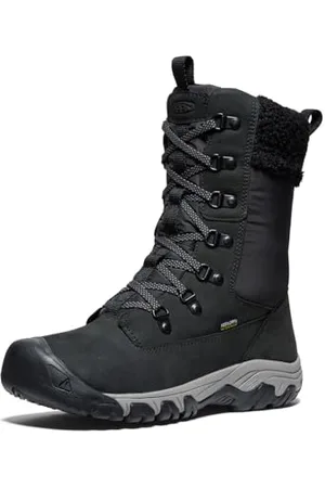 Keen Damen Greta Tall Boot Waterproof Schneestiefel, Brown/Red Plaid, 41 EU