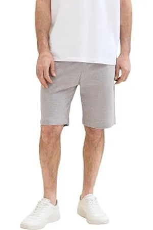 TOM TAILOR Herren Regular Fit Sweat Shorts, Grey Heather Melange, L