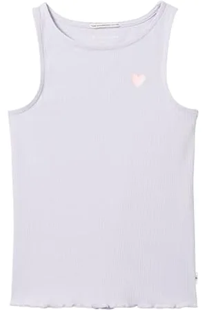 TOM TAILOR Mädchen Kinder Ripp-Top mit Herz-Print, light lavender, 92/98
