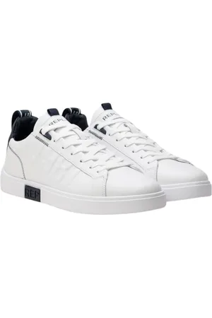 Replay Herren Sneaker aus Leder, Schwarz (Black White 008), 40