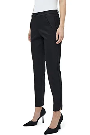 Minus Daya Damen Hose Mitte Tailliert 7/8 Keuchen Größe 36 | Schwarze Hose Damen | Bequeme Damen Hosen Stretch | Chino Hose Damen Mit Normaler Passform | Stoffhose Damen Mit Reißverschluss