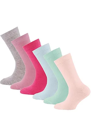 Ewers 6er Pack Uni Socken, einfarbige Söckchen für Mädchen und Jungen, Baumwolle, MADE IN EUROPE, Mädchensocken Jungensocken Kindersocken, Größe 16-18, bunte Auswahl