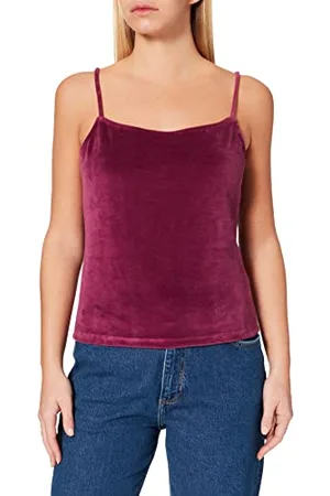 NA-KD Damen Velour Top Trgershirt/Cami Shirt, , XS