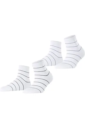 ESPRIT Damen Socken Fine Line Multipack W Sso Baumwolle gemustert 2 Paar, , 39-42