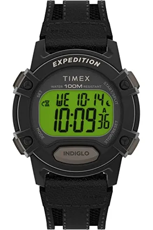 Timex Expedition Herren 41mm Sportuhr, Leder und Stoffband, Schwarz, TW4B25200