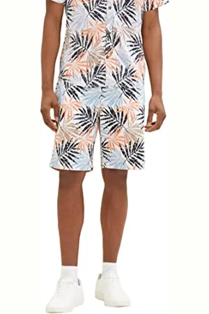 TOM TAILOR Herren 1036311 Regular Fit Chino Shorts, 31837-Orange Colorful Leaf Design, 32