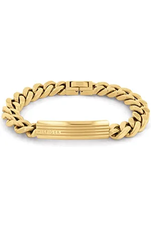 Tommy Hilfiger Jewelry Gliederarmband für Herren aus Gelbgold mit einer Gravierten Plakette - 2790346