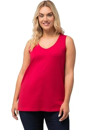 Ulla Popken Damen Feminines Top mit V-neck T-Shirt, , 42-44
