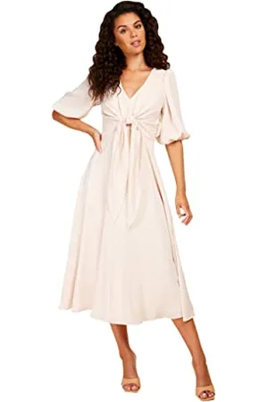 Little Mistress Damen Ecru Texture Midaxi Kleid für besondere Anlässe, , 42