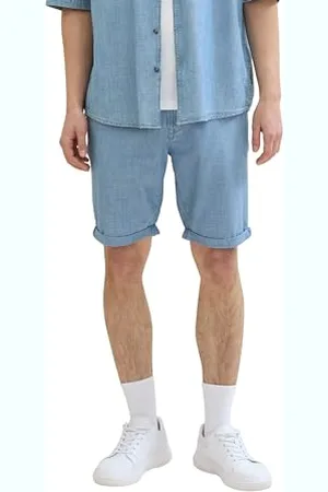 TOM TAILOR Herren Regular Fit Chambray Shorts, , L