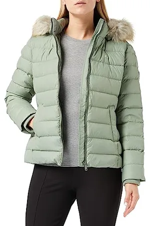 Tommy Hilfiger Damen Daunenjacke Basic Winter, Grün (Dusty Sage), XS