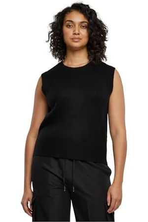 Urban classics Damen TB6078-Ladies Knit Slipover Sweatshirt, Black, XL