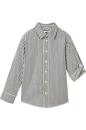 TOM TAILOR Jungen Kinder Hemd mit Streifen , navy wool white stripe, 92/98