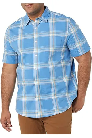Amazon Herren Kurzarm-Hemd aus Stretch-Popeline (in Übergrößen erhältlich), , 4XL Große Größen Tall
