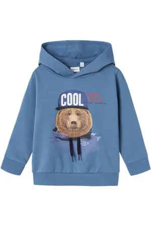 NAME IT Jungen Nmmlabear Sweat Wh Unb Kapuzenpullover, , 98 EU