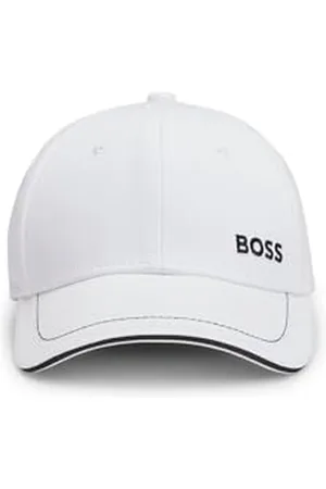 HUGO BOSS Herren Cap-1 Cap aus Baumwoll-Twill mit Logo-Stickerei und Metallschließe Weiß Stck