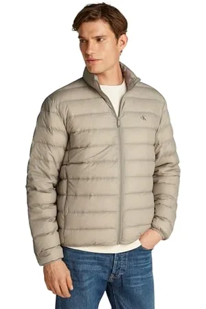 Calvin Klein Herren Steppjacke Down Jacket Leicht, Grau , L
