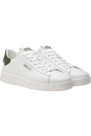 Replay Herren Sneaker aus Leder, Weiß (White Black 062), 42