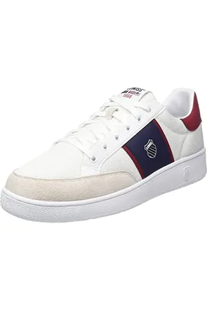 K-Swiss Herren SLAMMTENNIS CC TXT Sneaker, WHT/Rhubarb/Peacot, 39.5 EU