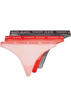 Tommy Hilfiger Damen 3er Pack Strings mit Spitze, Mehrfarbig , XL