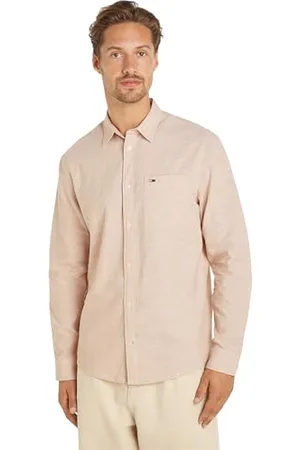 Tommy Hilfiger Herren Hemd Tjm Reg Linen Blend Shirt Freizeithemd, (Tawny Sand), XS