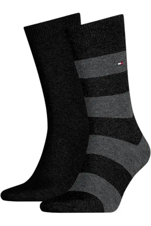 Tommy Hilfiger Herrensocken Doppelpack Uni/Ringel Größe 43-46