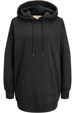 JJXX Jack&Jones Damen JXALLY VOL LS Hood SWT Kapuzenpullover, Black, S