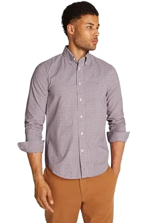 Tommy Hilfiger Herren Hemd Flex Poplin Gingham Regular Fit, Mehrfarbig (Regatta Red / Multi), S