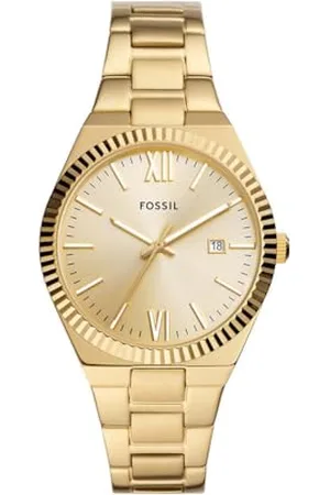 Fossil Damenuhr Scarlette quarz/3-Zeiger datum Uhrwerk 38mm Gehäusegröße mit einem Edelstahlarmband ES5299
