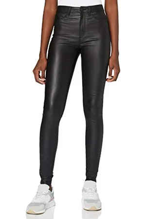 Noisy May Damen Nmcallie Hw skinny belagte bukser Noos Hose, Beschtichtet, L / 30L EU