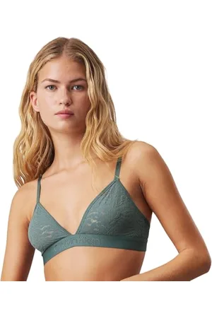 Calvin Klein Damen BH Bralette Unlined Triangle Stretch, Blue Performance (Grau), XS