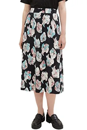 TOM TAILOR Damen 1037701 Plissee Rock mit Muster, 32413-tie dye Flower Design, 38