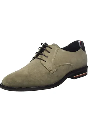 Tommy Hilfiger Herren Anzugschuhe Signature Hilfiger Suede Shoe aus Wildleder, Beige (Nomad), 44 EU